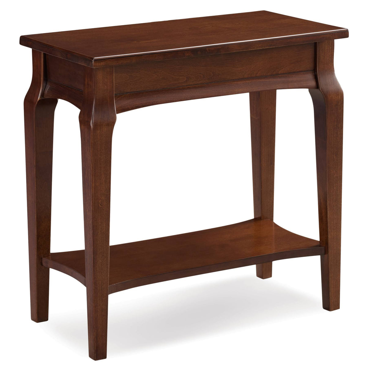 Leick Home Stratus Narrow Chairside Table in Heartwood Cherry